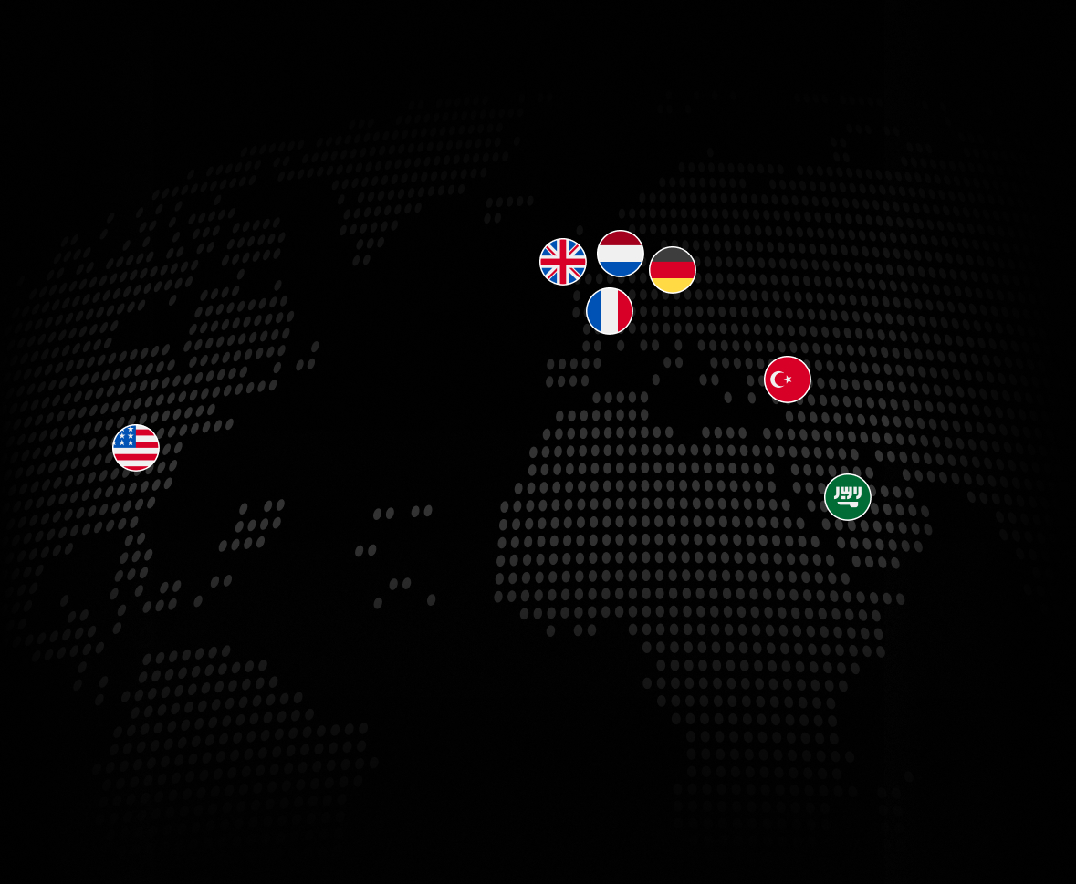 World map of client locations